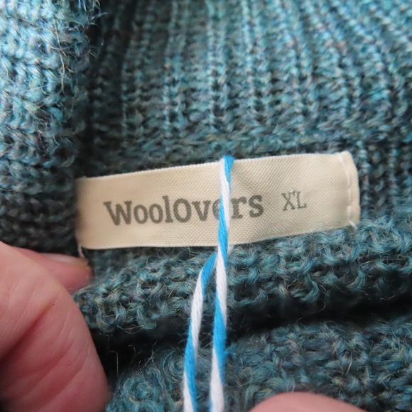 woolovers 100% Pure Wool Hill Walker Sweater XL petrol Marl NWT - Picture 3 of 7
